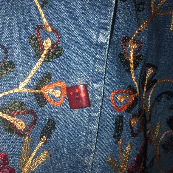 vintage embroidery denim jacket - Picture 3 of 7